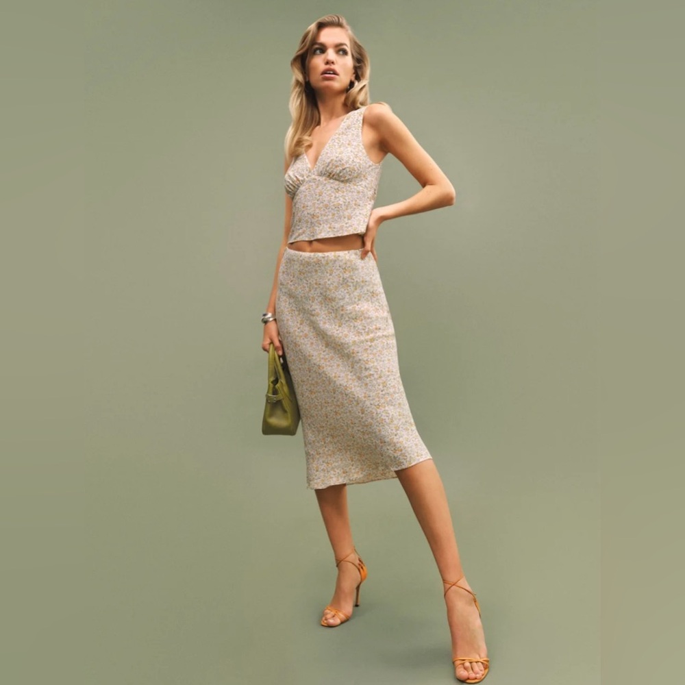 Reformation Ryan Two Piece Ivory - Size 8